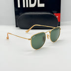 Lunettes Aviator Hexagonal Gold Green – Verres G15