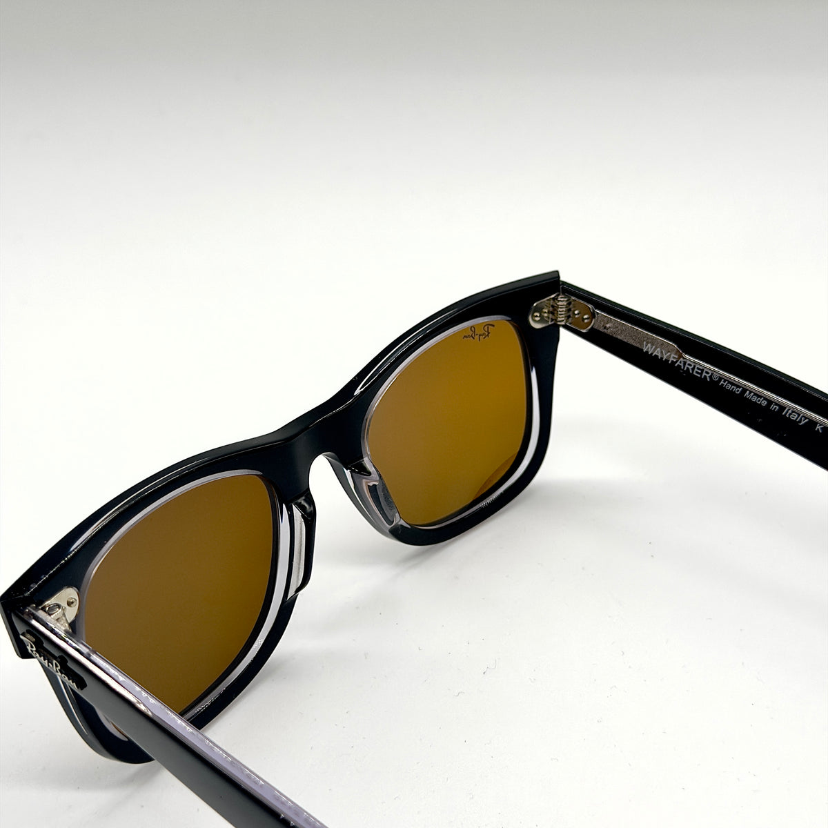 RAYBAN RB2140 Noir transparent (Black Crystal)— Original Wayfarer inclinée