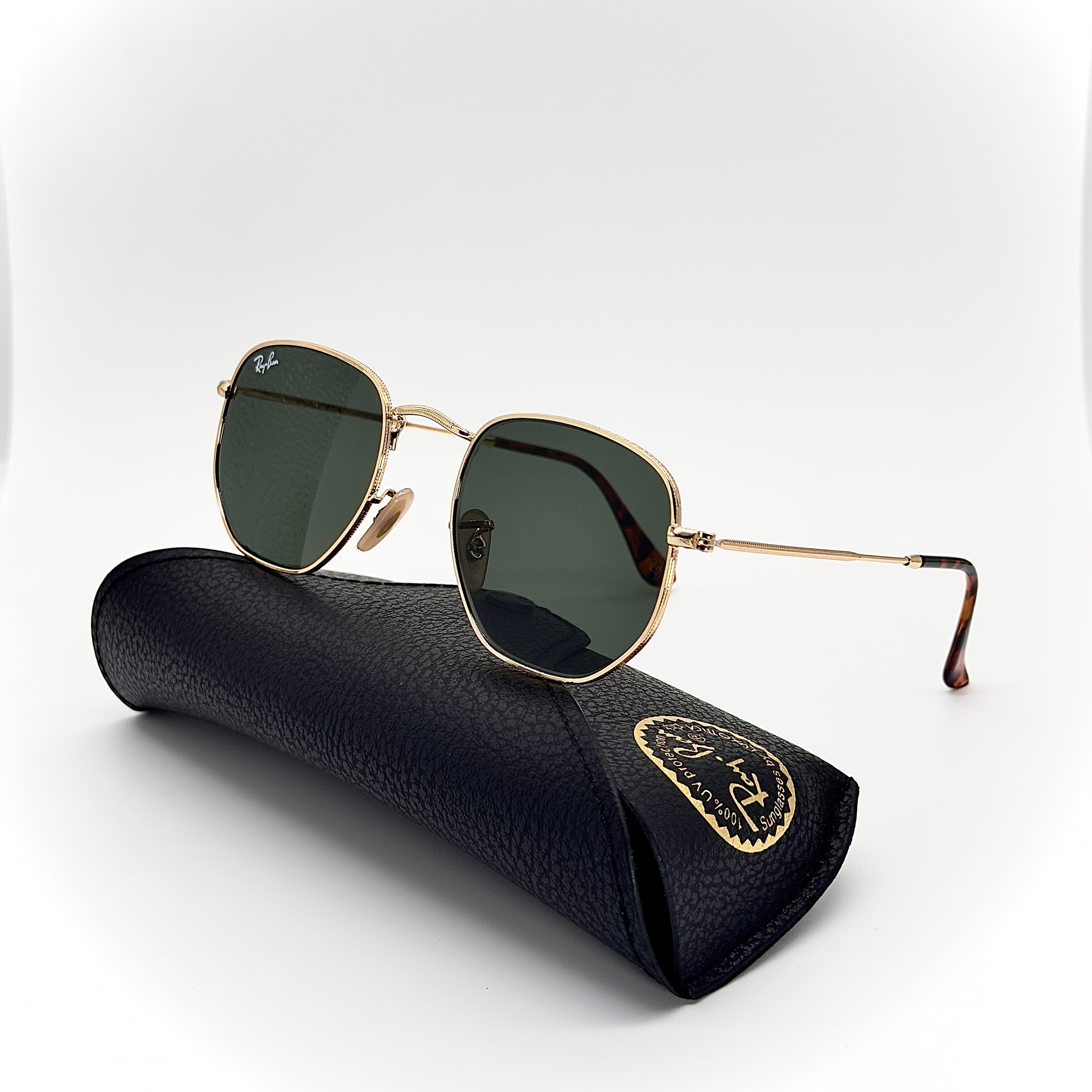 Ray-Ban RB3548-N Hexagonal Gold / Verre G15– Authentic