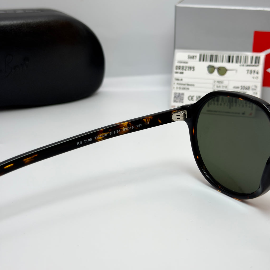 Ray-Ban Thalia Tortoise G-15 RB 2195 THALIA 902/31 (Taille 53-18)