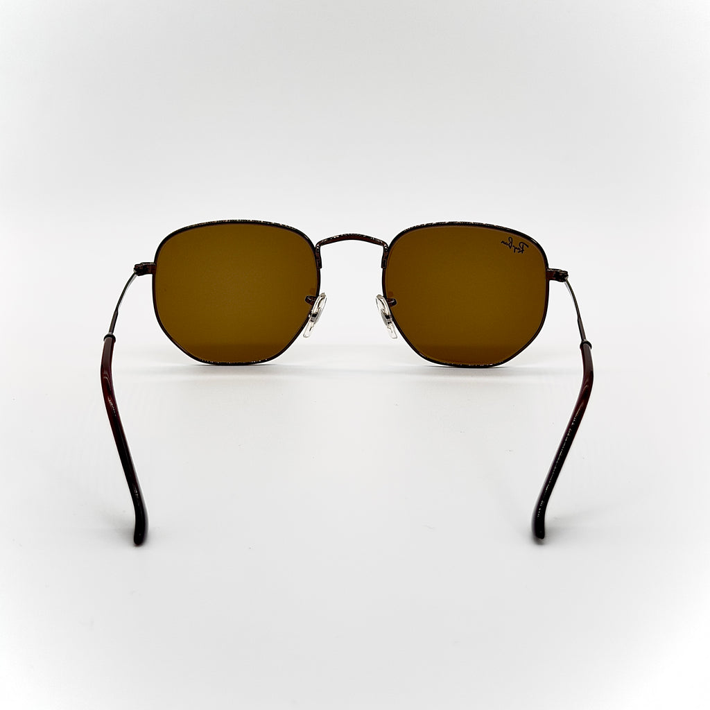 Ray-Ban RB3548-N Hexagonal Gunmetal – Verres Marron