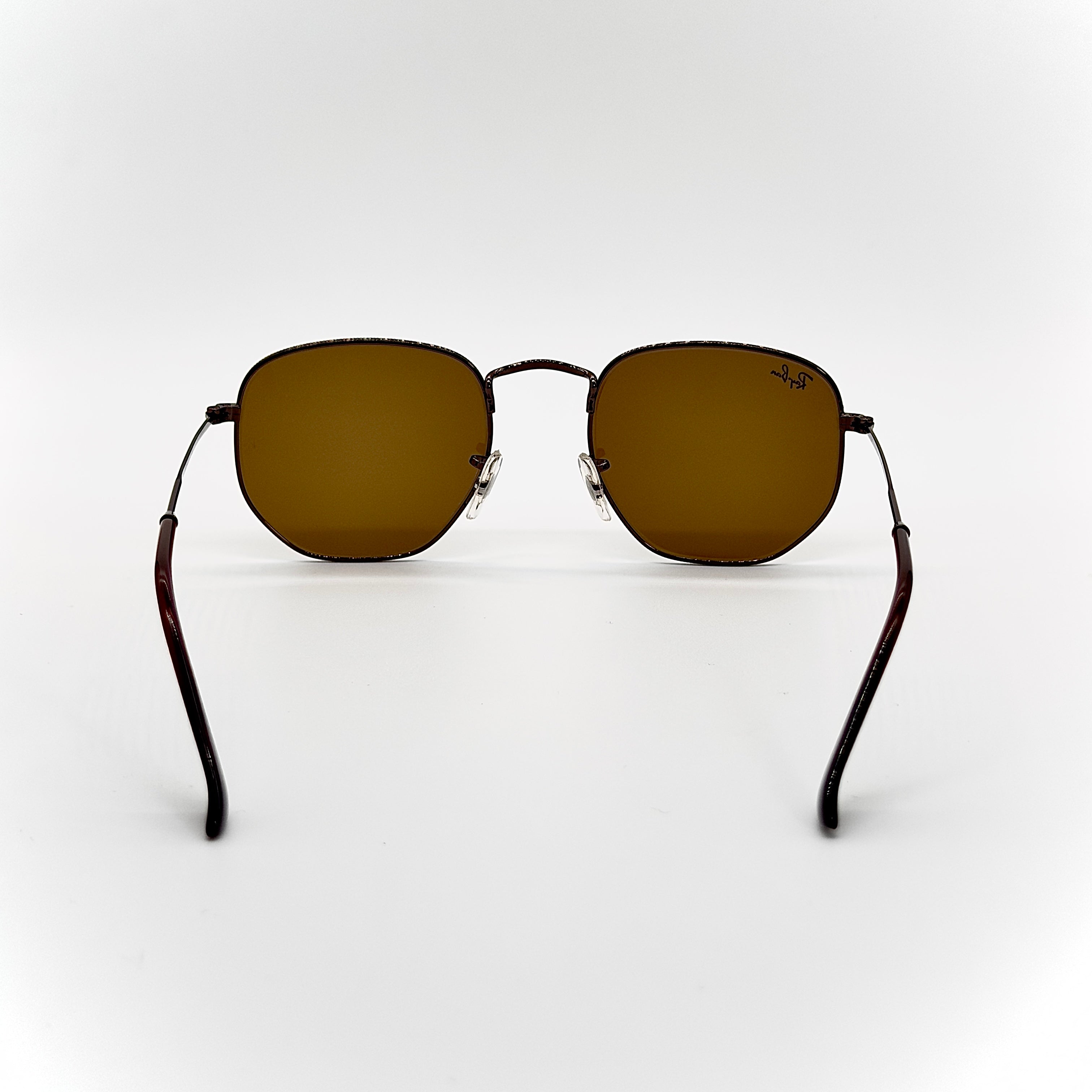 Ray-Ban RB3548-N Hexagonal Gunmetal – Verres Marron