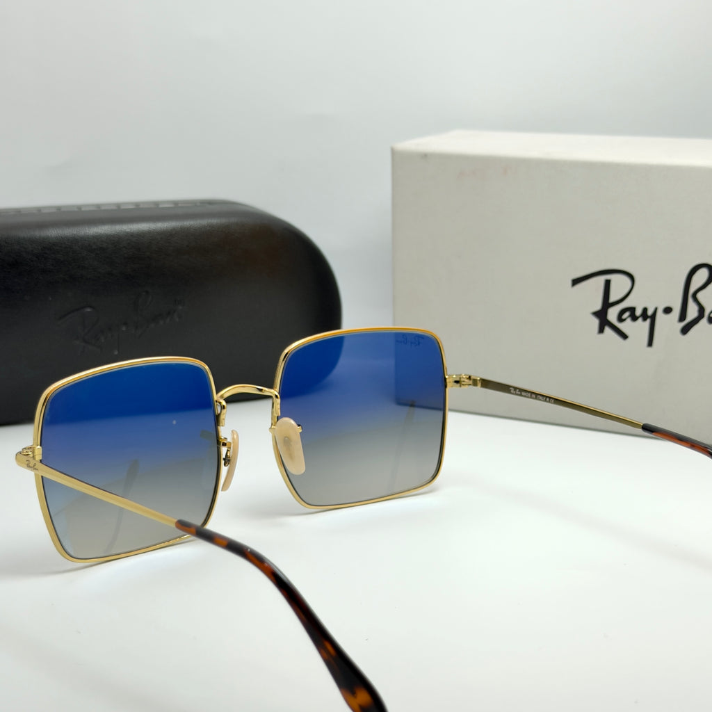 Ray-Ban Square 1971 Doré / Verre Bleu Dégradé