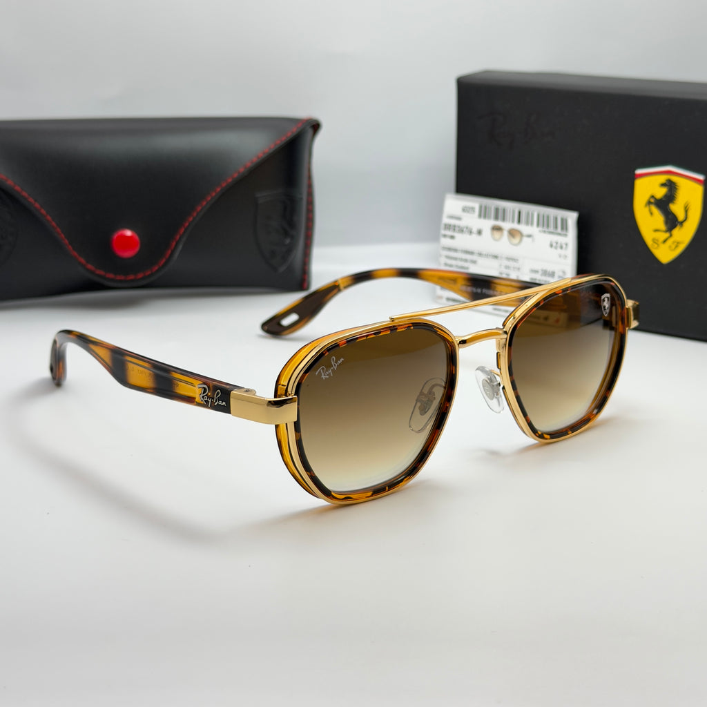 Ray-Ban Scuderia Ferrari Édition – RB3676-M Tortoise & Gold