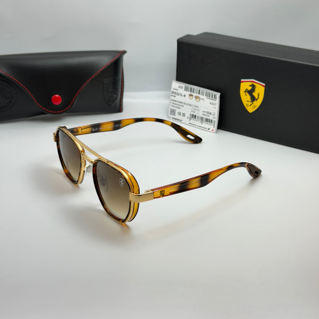 Ray-Ban Scuderia Ferrari Édition – RB3676-M Tortoise & Gold