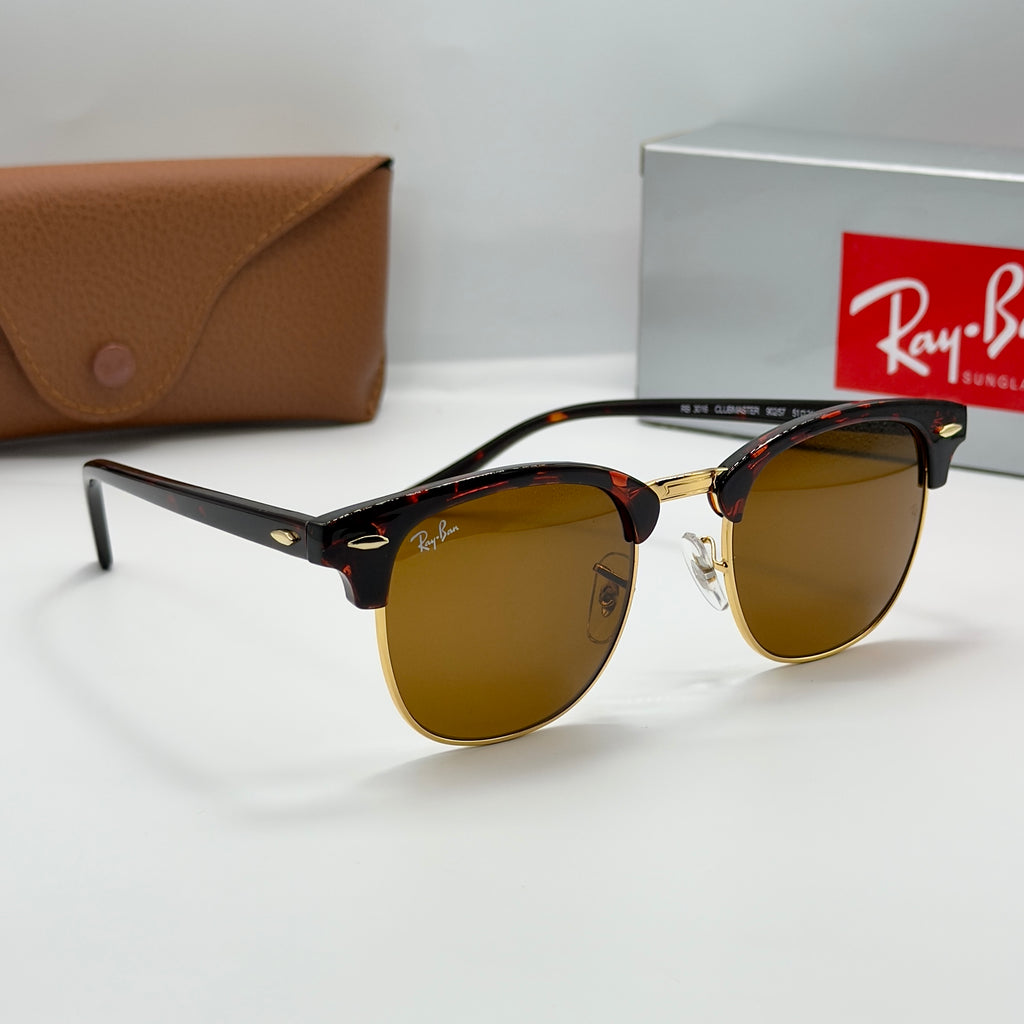 Ray-Ban Clubmaster (Finition Tortoise/Or)