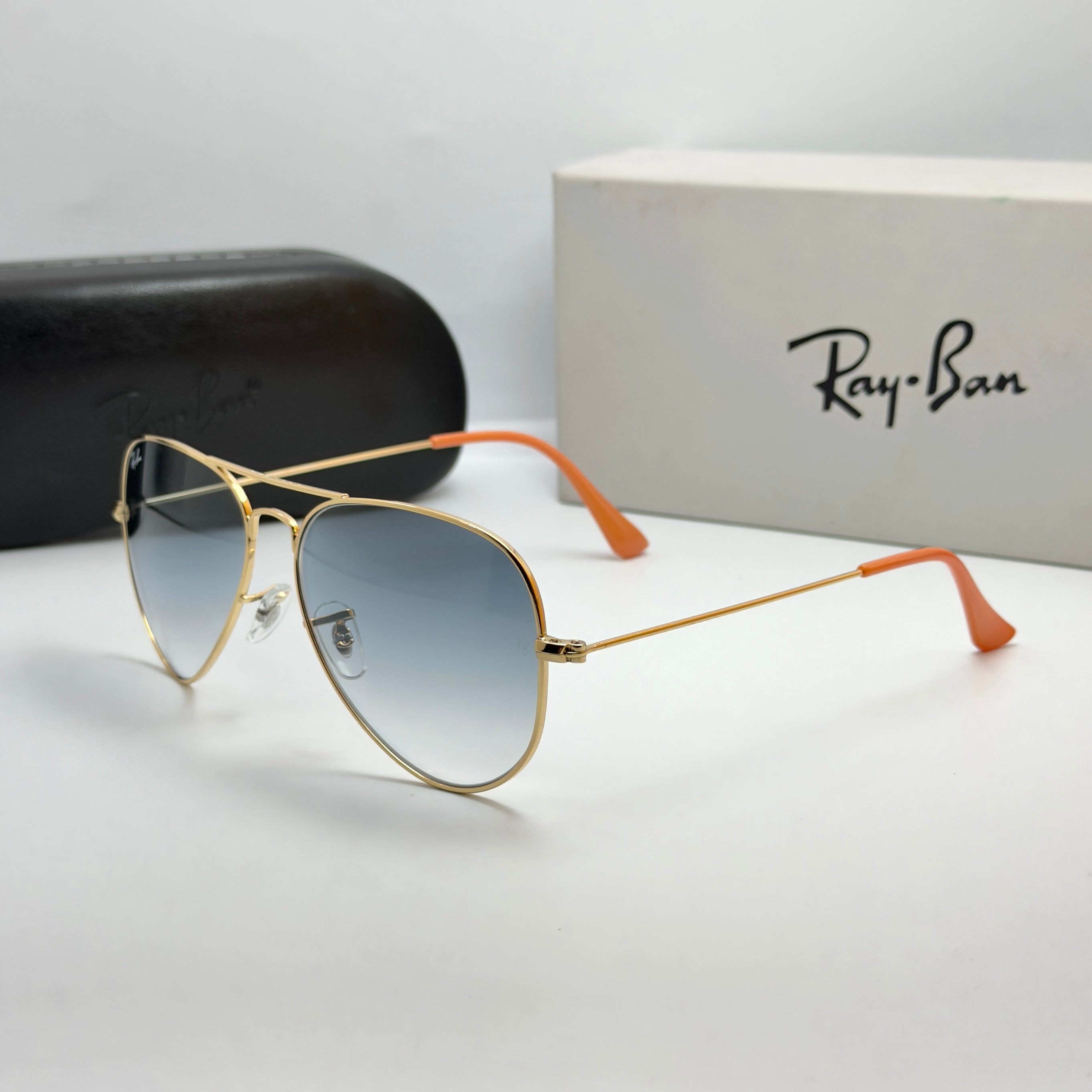 Ray-Ban Aviator RB3025 – Gold & Verres Minéraux Bleu Dégradé