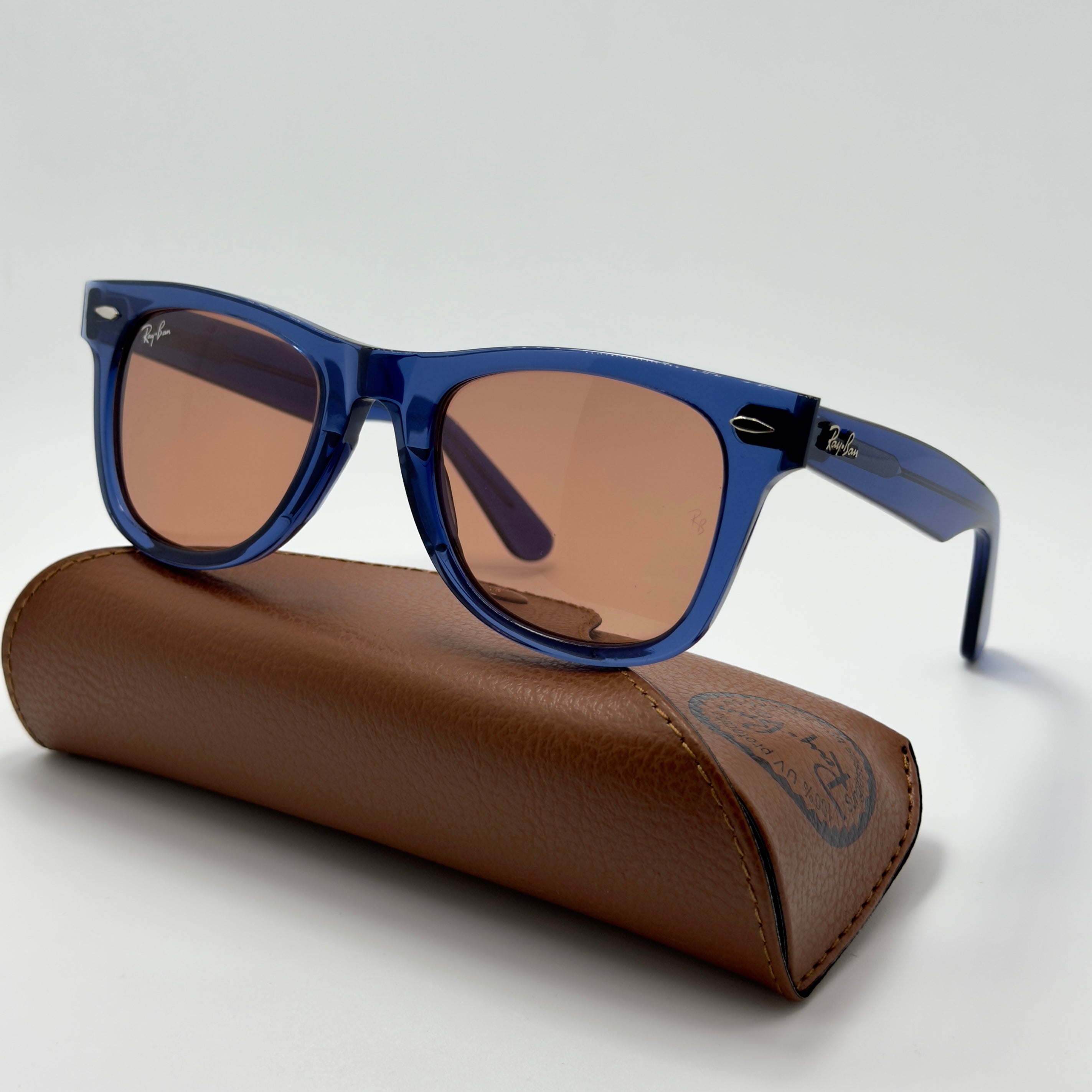 Ray-Ban Wayfarer Crystal Blue RB 2140 6587/C5 (Taille 50-22)
