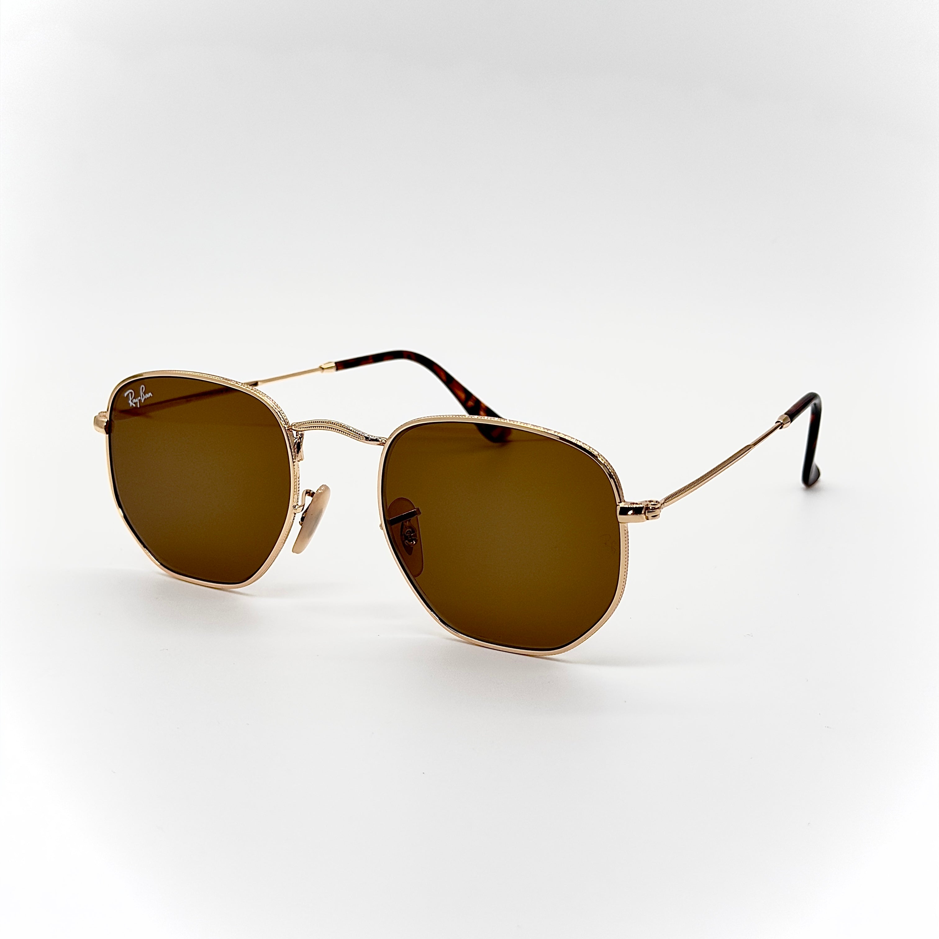 Ray-Ban RB3548-N Hexagonal Gold – Verres Marron