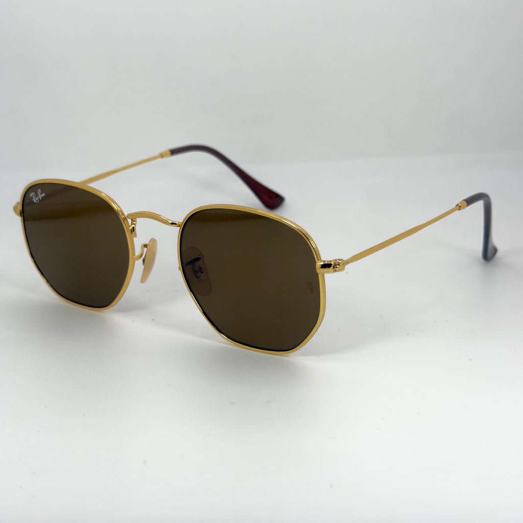 Ray-Ban RB3548-N Hexagonal Gold – Verres Marron