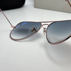 Ray-Ban Aviator RB3025 – Or Rose & Verres Minéraux Bleu Dégradé