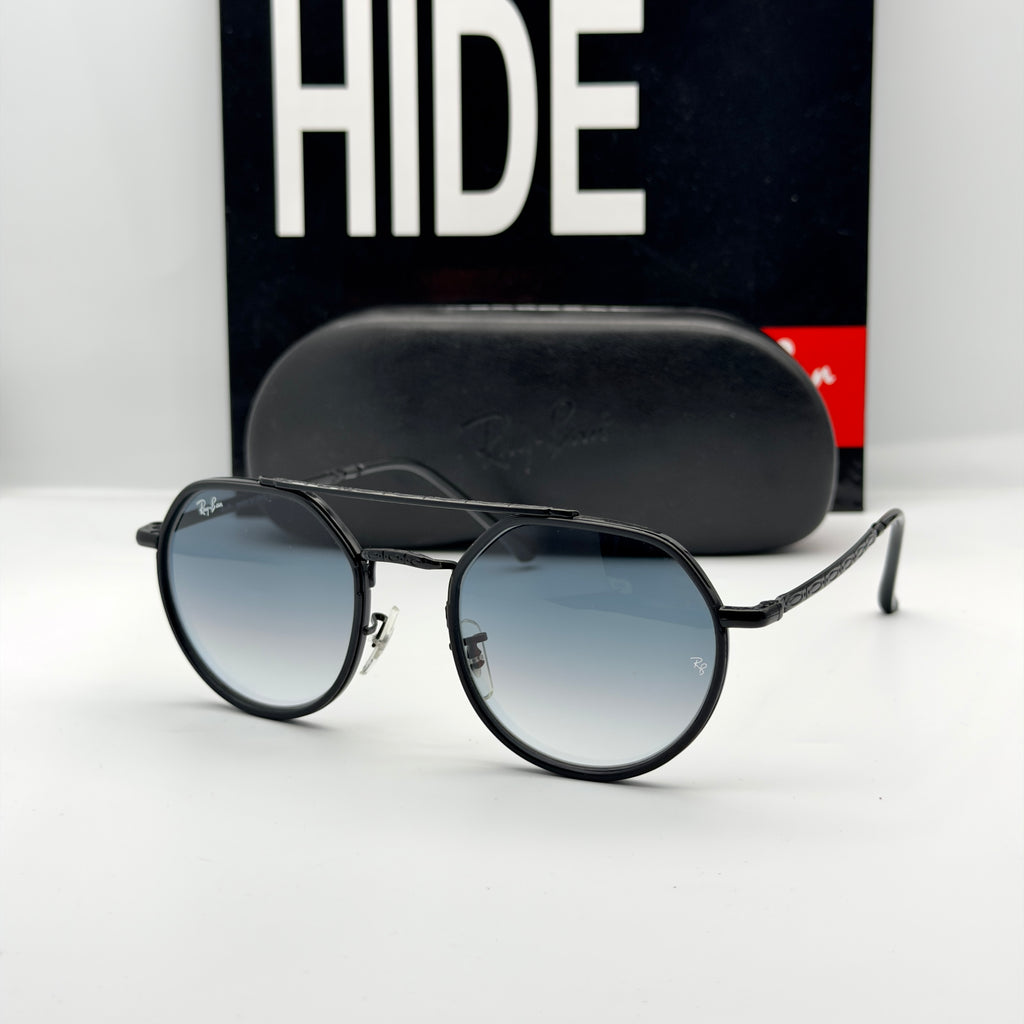 RB3765 – Noir Brillant / Verres Bleu Dégradé