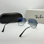 Ray-Ban Aviator RB3025 – Gunmetal & Verres Minéraux Bleu Dégradé