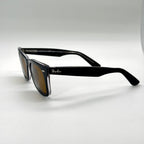 RAYBAN RB2140 Noir transparent (Black Crystal)— Original Wayfarer inclinée