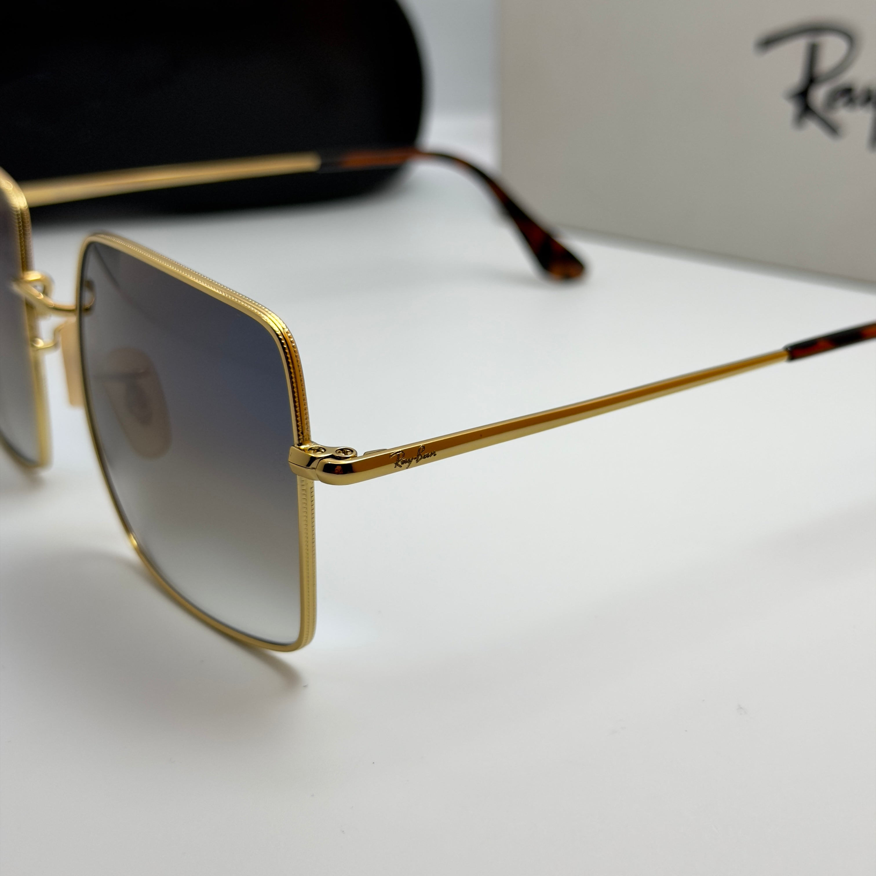Ray-Ban Square 1971 Doré / Verre Bleu Dégradé
