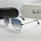 Ray-Ban Aviator RB3025 – Gunmetal & Verres Minéraux Bleu Dégradé