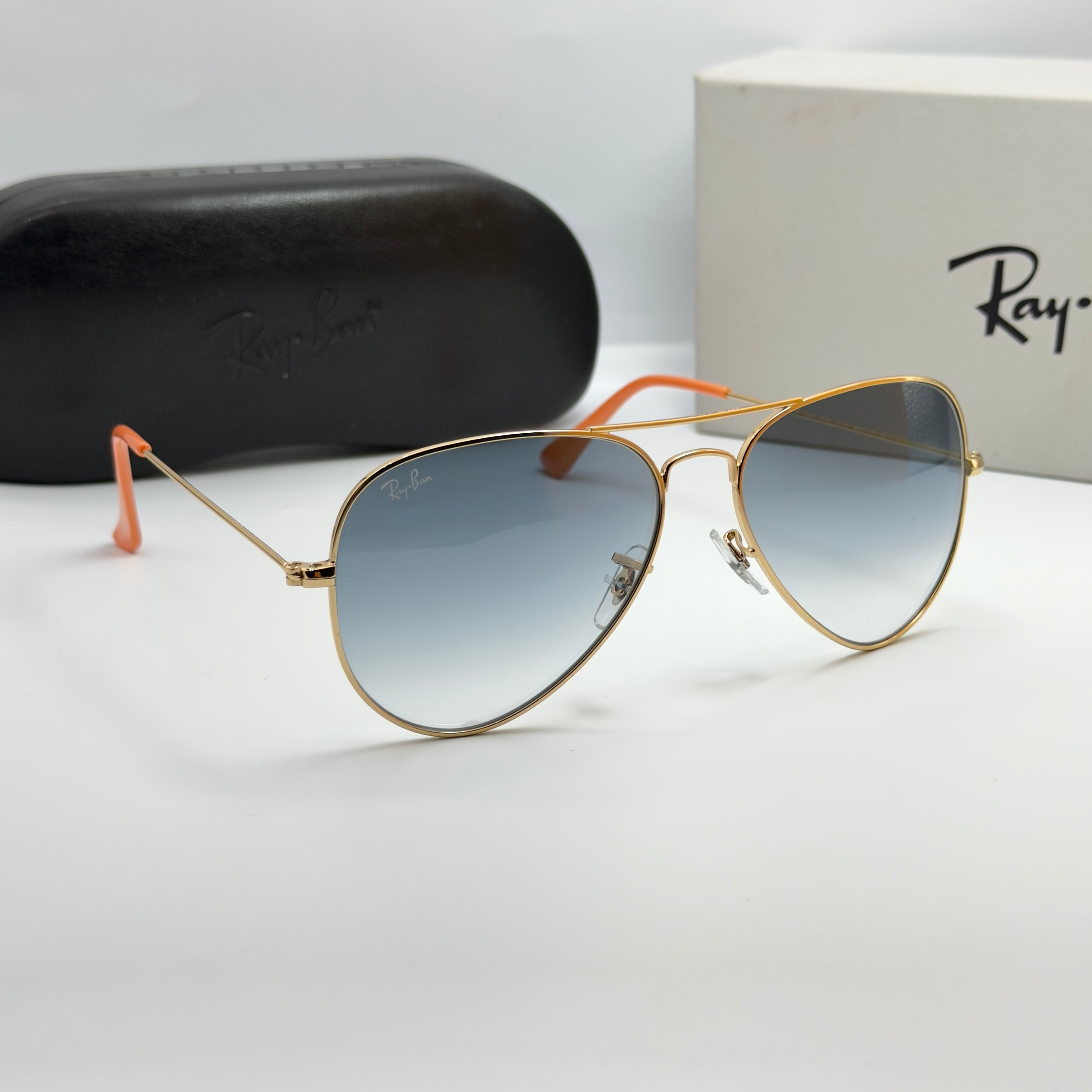 Ray-Ban Aviator RB3025 – Gold & Verres Minéraux Bleu Dégradé