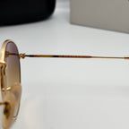 Ray-Ban Round Metal RB3447 – Or & Verres Minéraux Marron Dégradé
