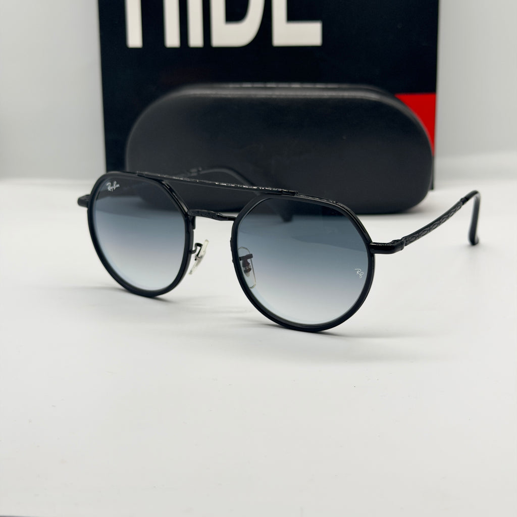 RB3765 – Noir Brillant / Verres Bleu Dégradé