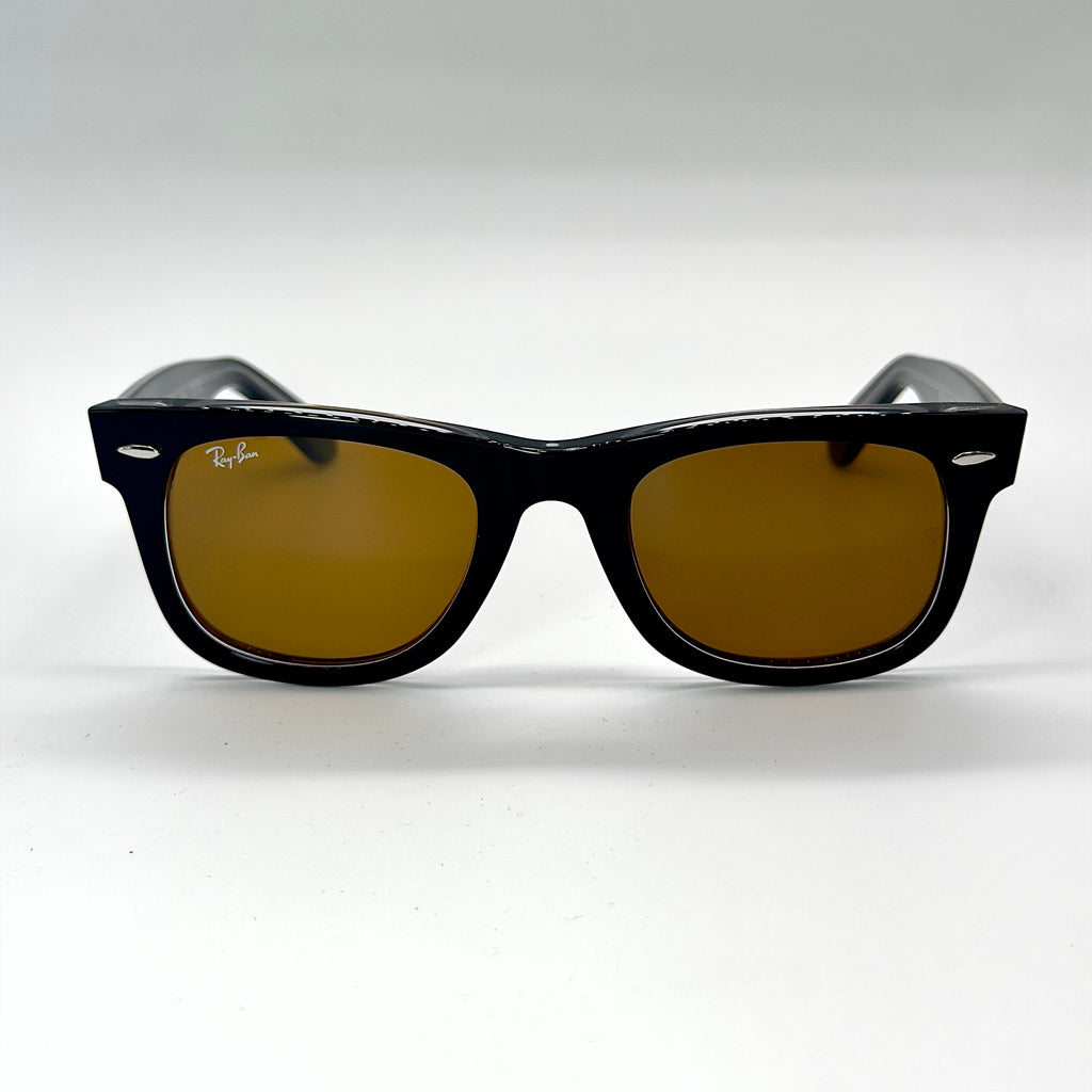 RAYBAN RB2140 Noir transparent (Black Crystal)— Original Wayfarer inclinée