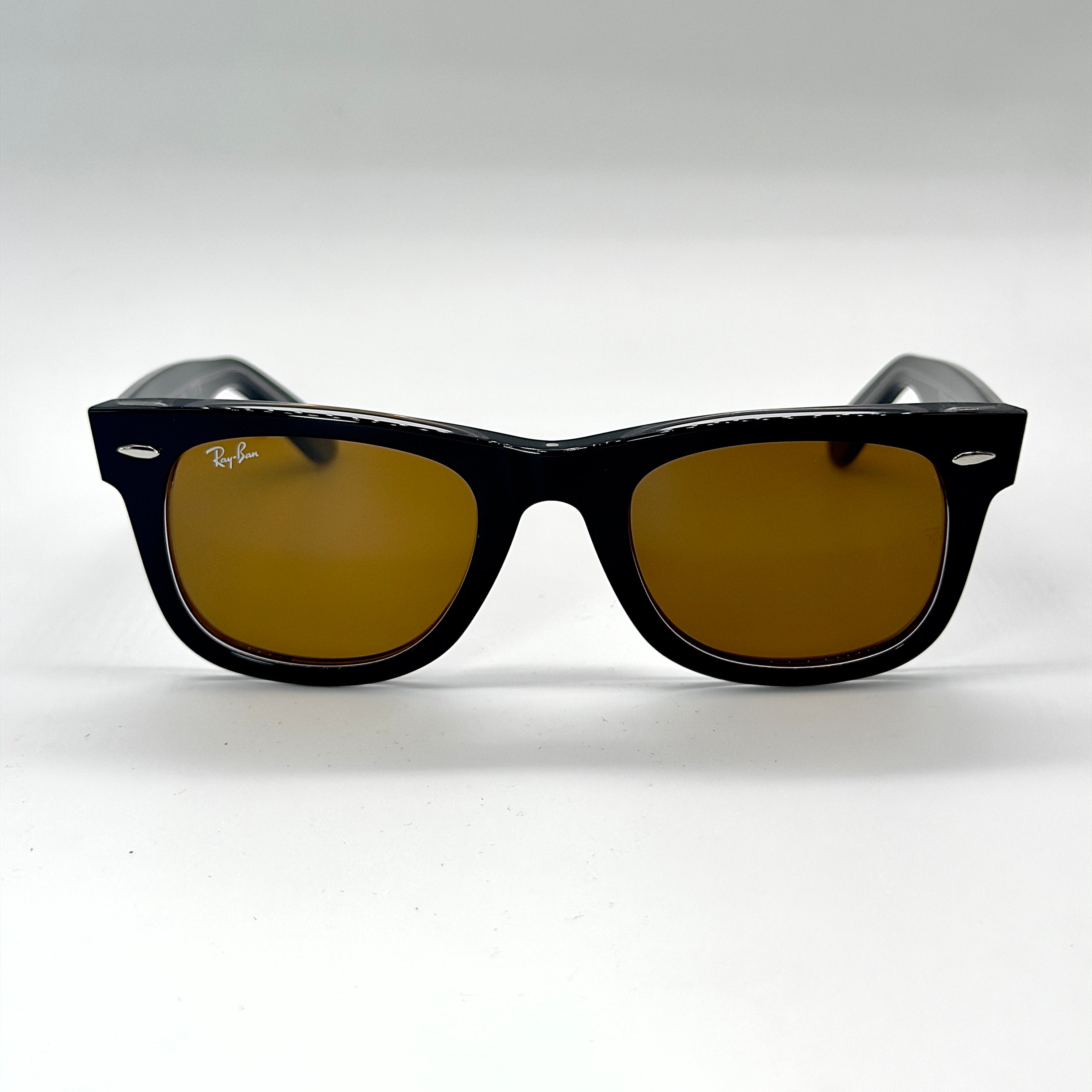 RAYBAN RB2140 Noir transparent (Black Crystal)— Original Wayfarer inclinée