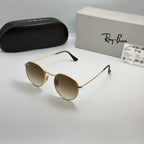 Ray-Ban Round Metal RB3447 – Or & Verres Minéraux Marron Dégradé