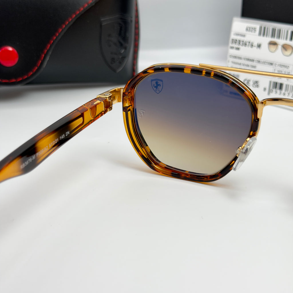 Ray-Ban Scuderia Ferrari Édition – RB3676-M Tortoise & Gold