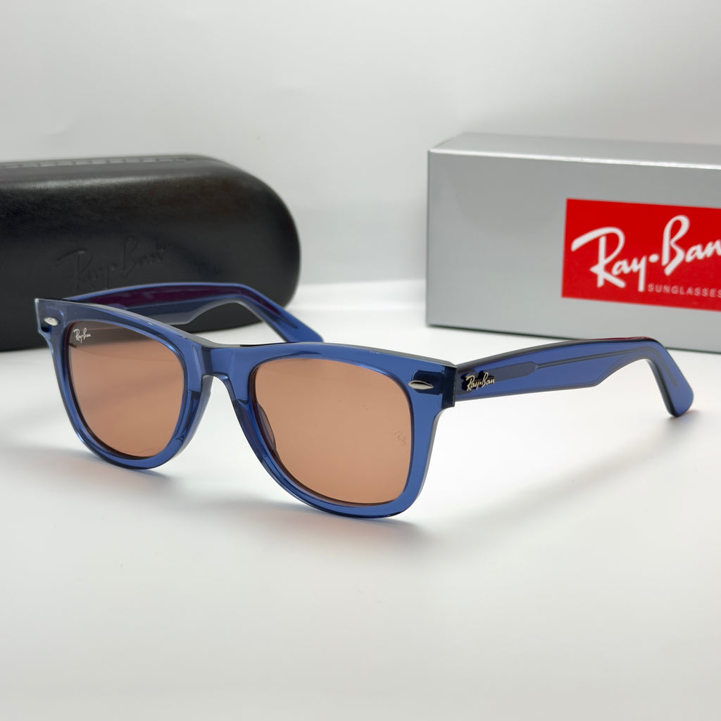 Ray-Ban Wayfarer Crystal Blue RB 2140 6587/C5 (Taille 50-22)