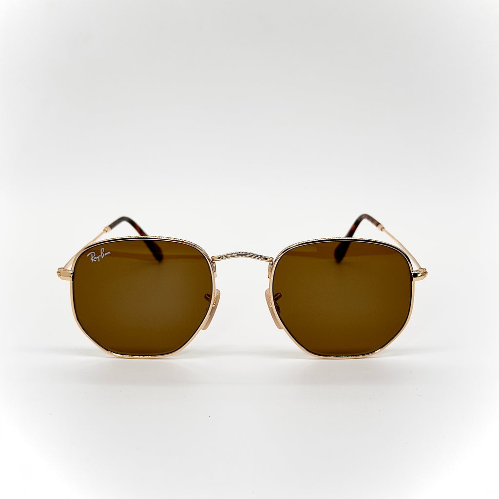 Ray-Ban RB3548-N Hexagonal Gold – Verres Marron