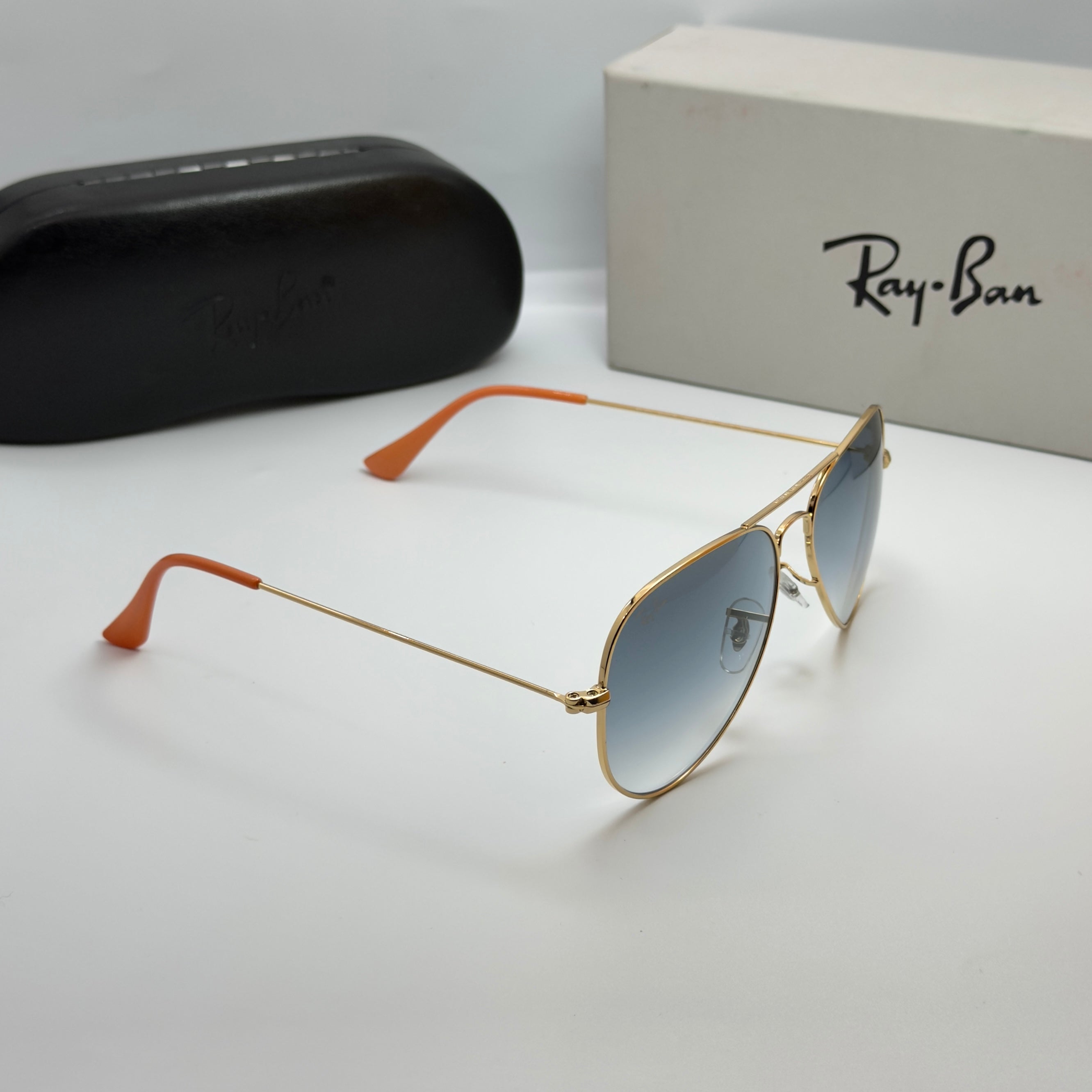 Ray-Ban Aviator RB3025 – Gold & Verres Minéraux Bleu Dégradé