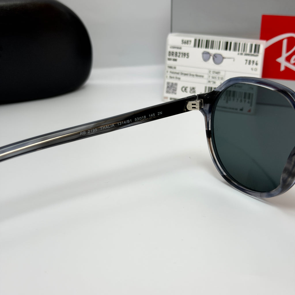 Ray-Ban Thalia Striped Grey RB 2195 THALIA 1314/B1 (Taille 53/18)
