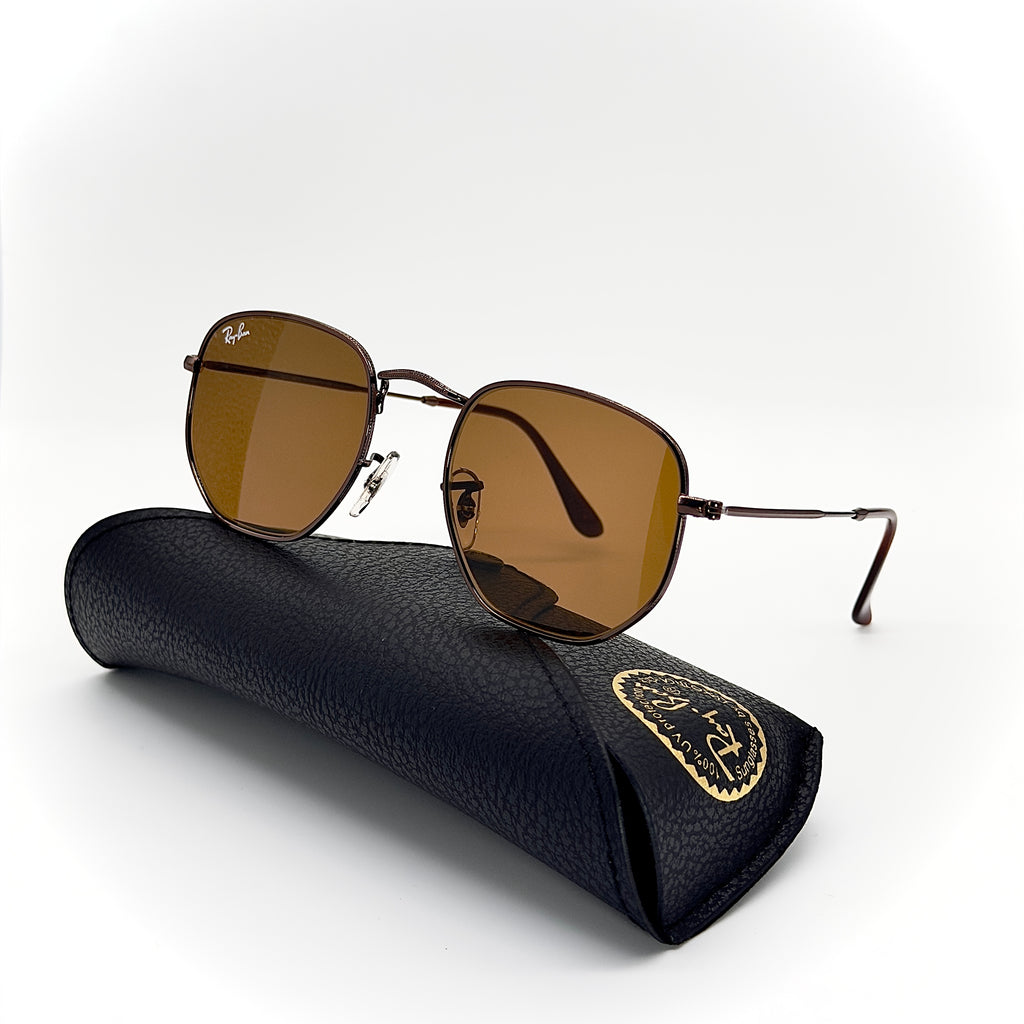 Ray-Ban RB3548-N Hexagonal Gunmetal – Verres Marron