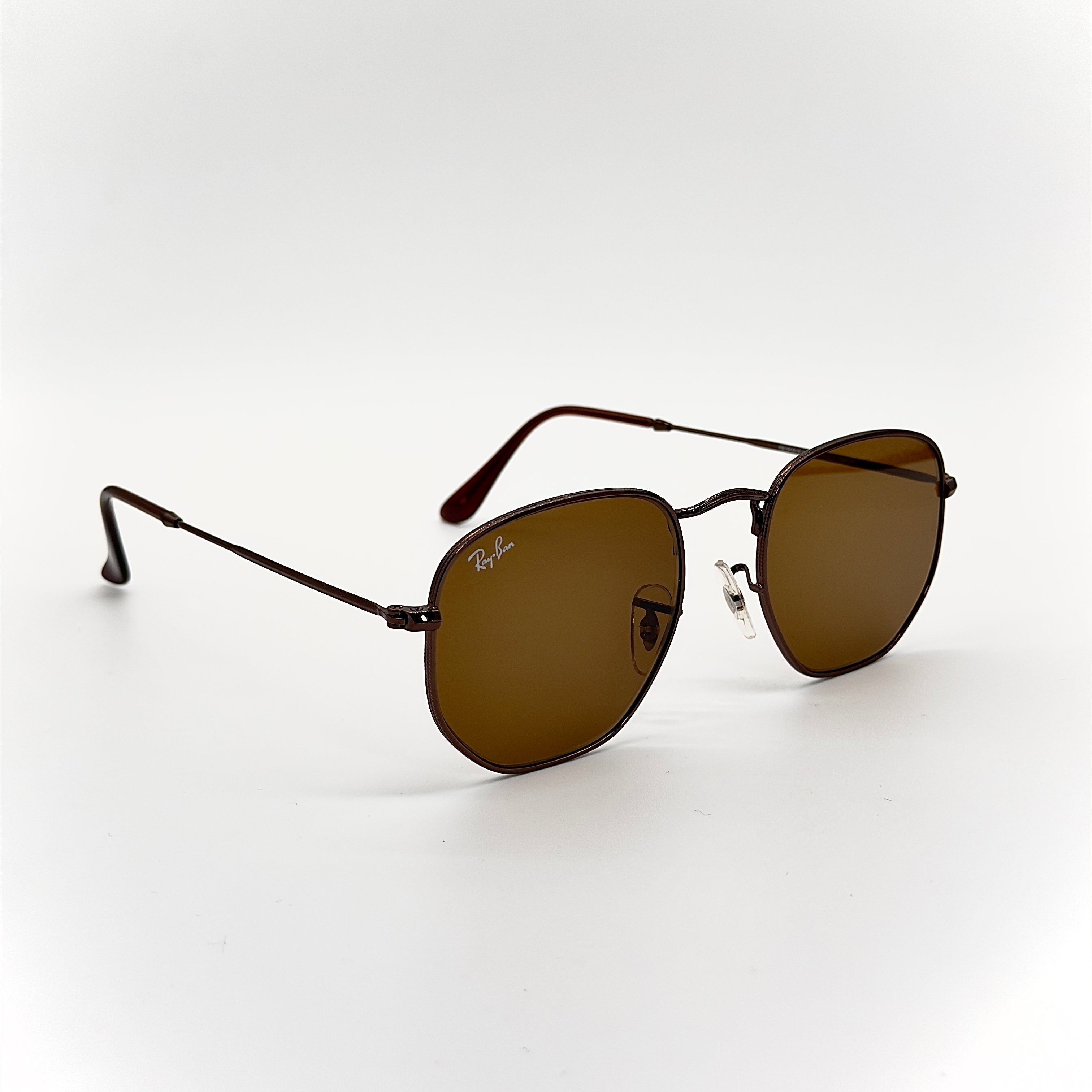 Ray-Ban RB3548-N Hexagonal Gunmetal – Verres Marron
