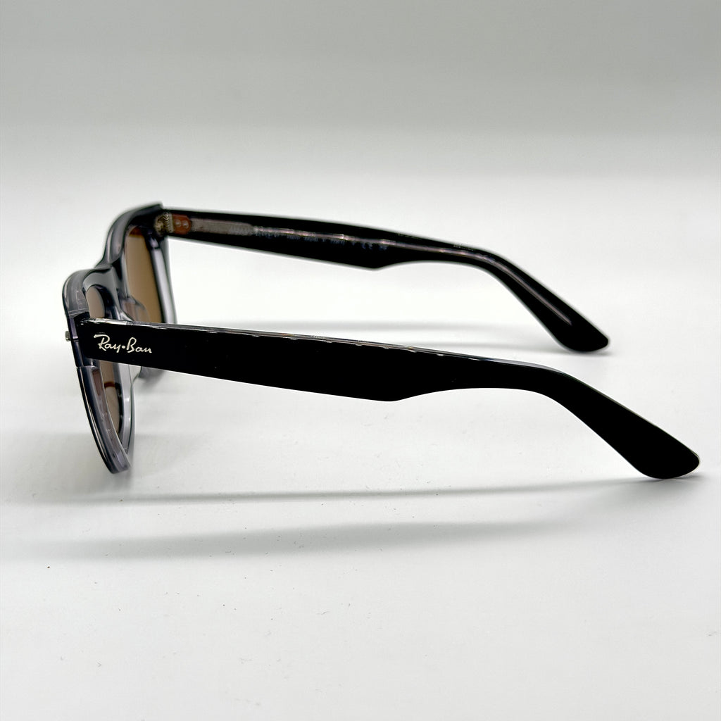 RAYBAN RB2140 Noir transparent (Black Crystal)— Original Wayfarer inclinée