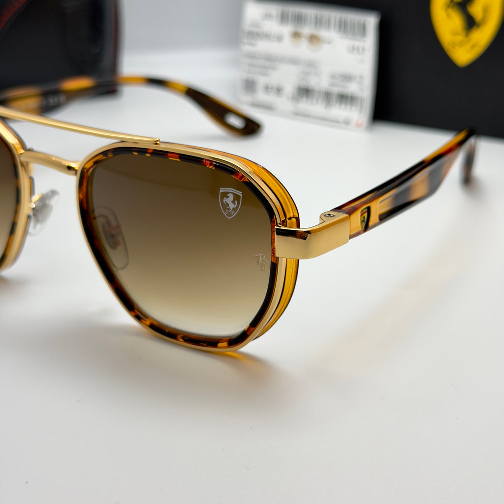 Ray-Ban Scuderia Ferrari Édition – RB3676-M Tortoise & Gold