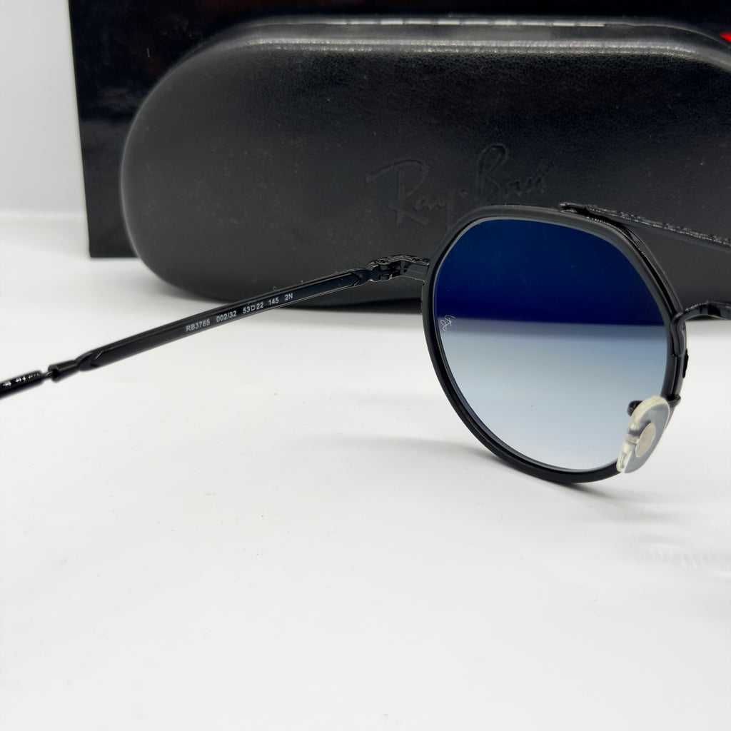 RB3765 – Noir Brillant / Verres Bleu Dégradé