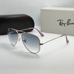 Ray-Ban Aviator RB3025 – Or Rose & Verres Minéraux Bleu Dégradé