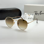 Ray-Ban Round Metal RB3447 – Or & Verres Minéraux Marron Dégradé