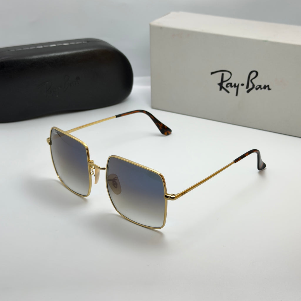 Ray-Ban Square 1971 Doré / Verre Bleu Dégradé