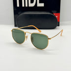 Lunettes Aviator Hexagonal Gold Green – Verres G15