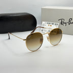 Ray-Ban Round Metal RB3447 – Or & Verres Minéraux Marron Dégradé