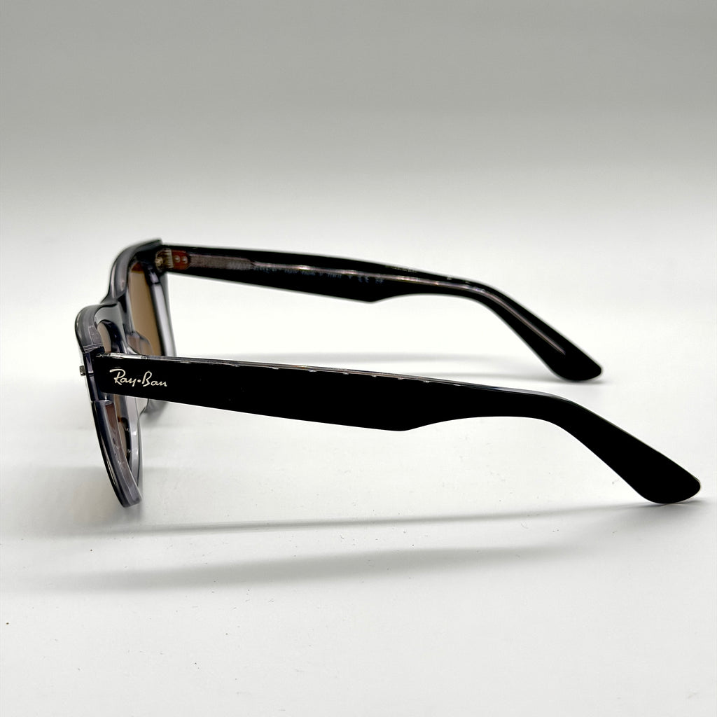 RAYBAN RB2140 Noir transparent (Black Crystal)— Original Wayfarer inclinée