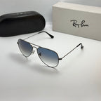 Ray-Ban Aviator RB3025 – Gunmetal & Verres Minéraux Bleu Dégradé